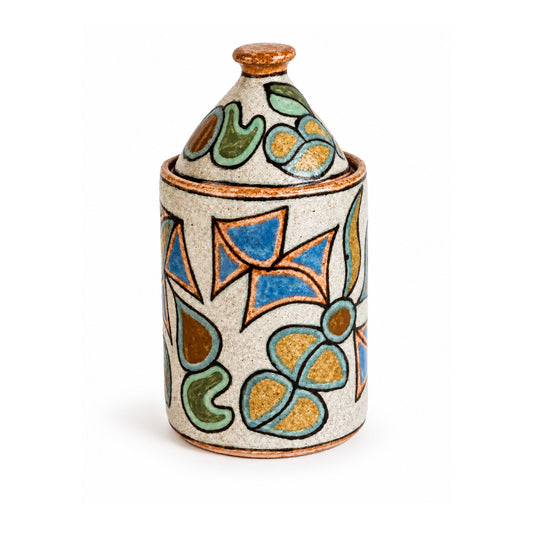 Polychrome Lidded Vessel with Fruit Motif